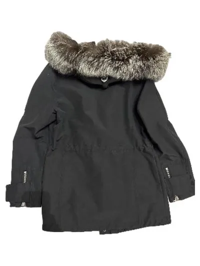 49 Winters Damen Parka Schwarz Gr. S Outdoor Jacke mit Echtfellkapuze