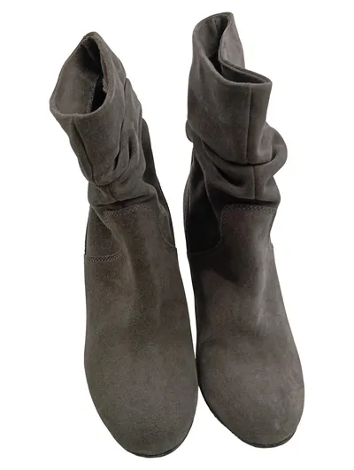 Marina Seval Damen Stiefelette Wildleder Grau Slouch Absatz Gr. 37