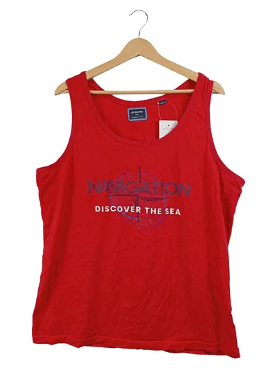 Be Board Damen Tank Top Maritim Rot Schriftzug Baumwolle Ärmellos Gr. XL Neu