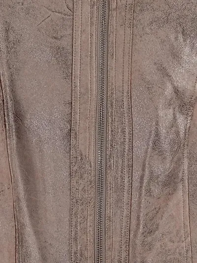 Maloo Damen Lederjacke Kunstleder Rosa Gr. 38 M Casual Rippstrick