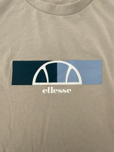Ellesse Herren T-Shirt Logo Print Grau Gr. L Sportlich Baumwolle