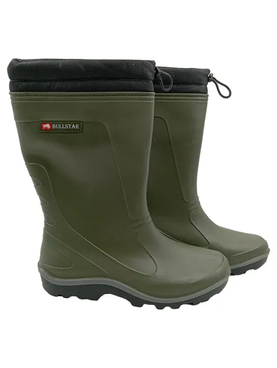 BULLSTAR Gummistiefel Herren Gr. 46 Oliv Arbeitsstiefel gefüttert