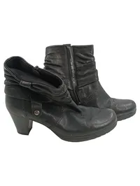 Gabor Damen Stiefeletten Schwarz Leder Gr. 38 Absatz 7cm Klassisch 1