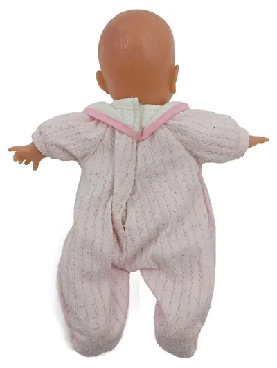 Baby Puppe Mädchen 28cm rosa Strampler Lätzchen Babypuppe Spielpuppe