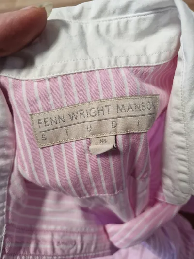 Fenn Wright Manson Damen Bluse Hemd Rosa Gestreift Gr. S Business