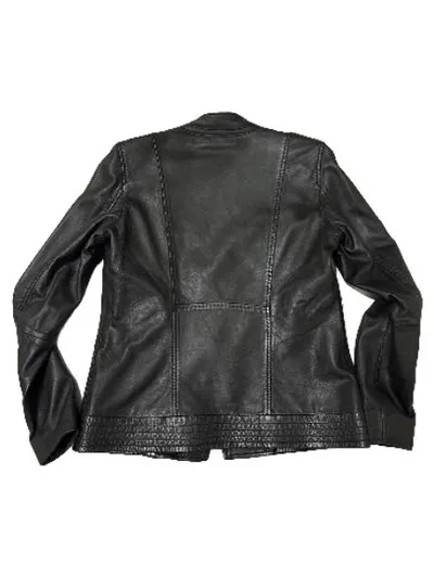 GAS Damen Lederjacke Bikerjacke Schwarz Gr. 40 L Echtleder