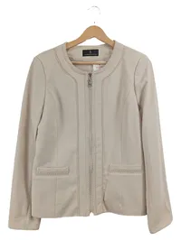 Alfredo Pauly Damen Sweatjacke Jacke Beige Gr. 38 Elegant Reißverschluss 1