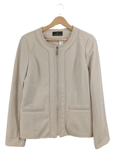 Alfredo Pauly Damen Sweatjacke Jacke Beige Gr. 38 Elegant Reißverschluss