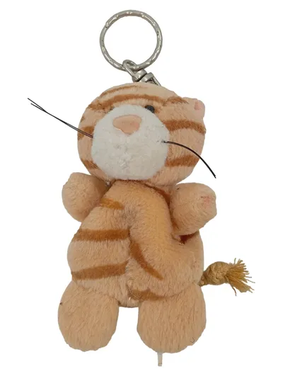 NICI Kuscheltier Schlüsselanhänger Katze getigert Beige 11cm Plüschtier