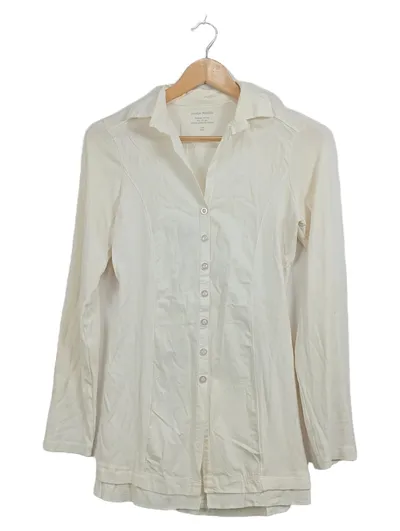 Munich Freedom Damen Bluse Weiß Gr. L Langarm Knopfleiste Baumwolle