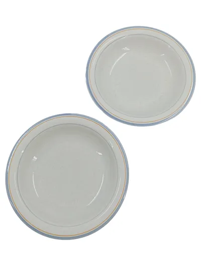 Goebel Essteller 2er Set Porzellan Weiß Blau 22 cm Klassisch
