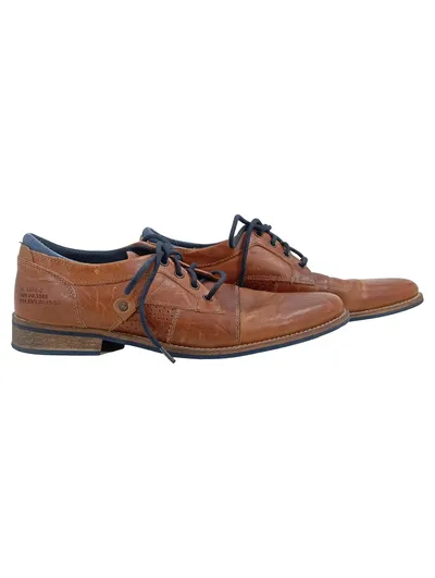 Bullboxer Herren Schnürschuhe Halbschuhe Leder Braun Gr. 42 Casual