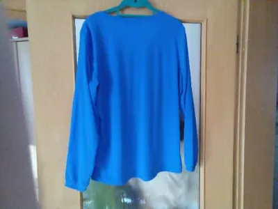 Judith Williams Damen Langarmshirt Blau Gr. 38 Elegant mit Falten