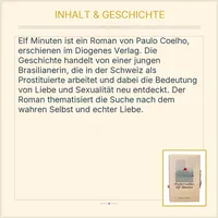 Elf Minuten Paulo Coelho Liebesroman Diogenes Verlag Taschenbuch 3