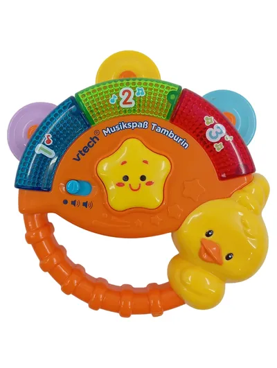 VTech Musikspaß Tamburin Baby Spielzeug Ente Lernspielzeug Orange