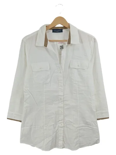 Piazza Sempione Damen Bluse Hemd Weiß Gr. 44 Klassisch