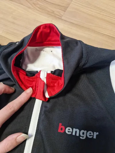 BENGER Radtrikot Herren Kurzarm Gr. S Schwarz Weiß Rot Fahrradtrikot