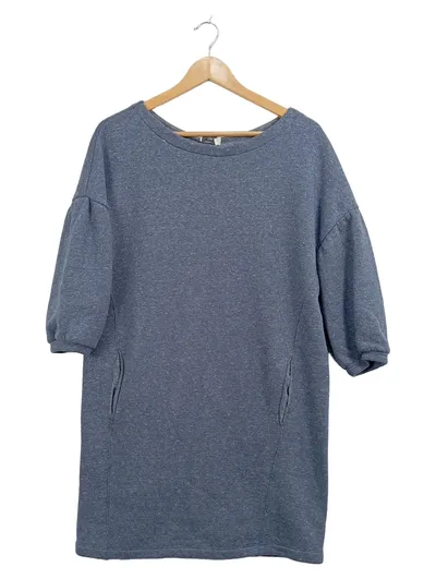 Closed Damen Oversize Sweatkleid Freizeitkleid Blau Meliert Gr. 34 XS