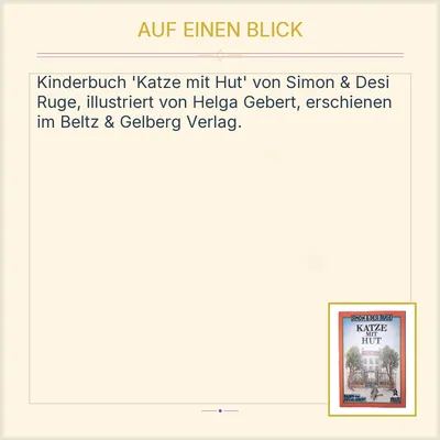 Katze mit Hut - Simon & Desi Ruge - Kinderbuch Beltz & Gelberg