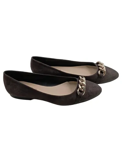 ESTRADA Ballerinas Damen Grau Gr. 39 Elegant mit Kettendetail
