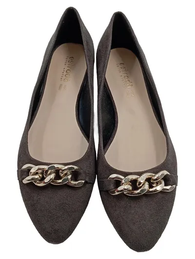 ESTRADA Ballerinas Damen Grau Gr. 39 Elegant mit Kettendetail