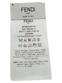 Fendi Damen Schal Seide Pink Fransen Logo Muster Elegant 2