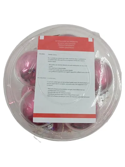 Boltze Weihnachtsdekoration Christbaumkugeln Echt-Glas Pink 10 Stück 6cm