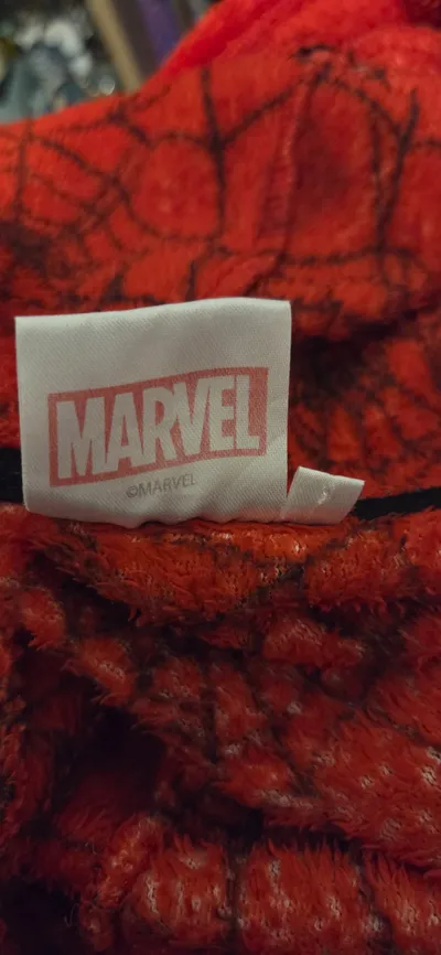 Marvel Spiderman Bademantel Kinder Rot Gr. 128 Morgenmantel