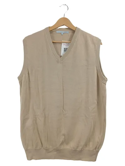 Mudo Collection Herren Pullunder V-Ausschnitt Beige Gr. L Strick