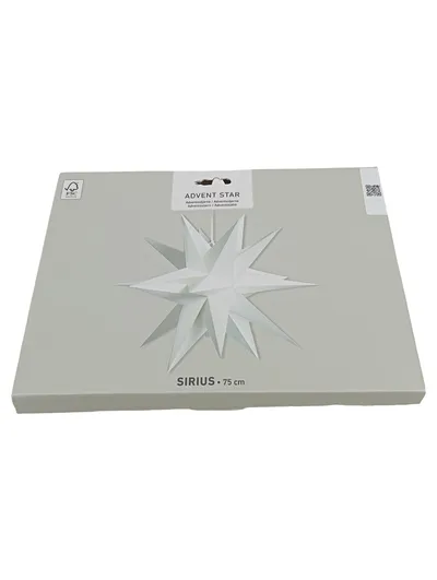 Sirius Adventsstern Papierstern Weiß 75 cm Weihnachtsbeleuchtung Stern