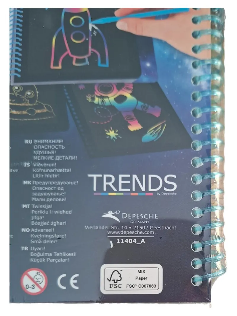 Depesche Magic Scratch Notizbuch Space Mini Kratzbuch Weltall Kinder 2