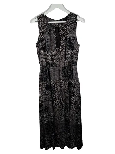Flame Damen Maxikleid Boho Ethno Sommerkleid Gr. 42 XL Schwarz