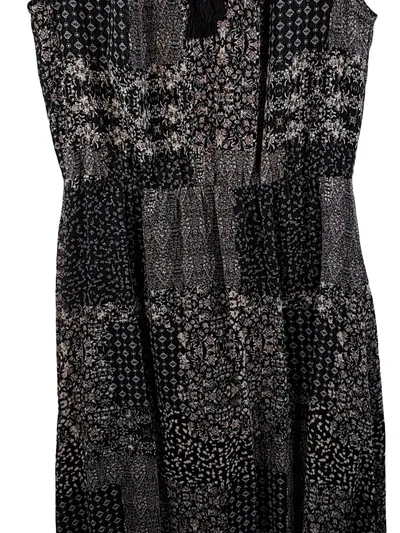 Flame Damen Maxikleid Boho Ethno Sommerkleid Gr. 42 XL Schwarz
