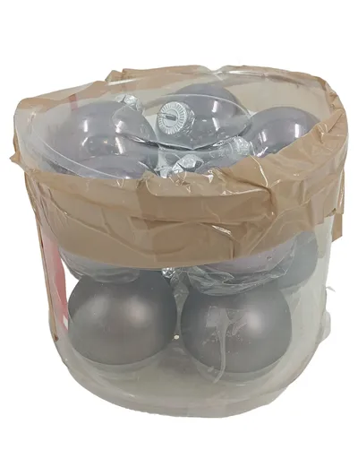 Boltze Weihnachtsdekoration Christbaumkugeln 12er Set Silber Kunststoff 5cm