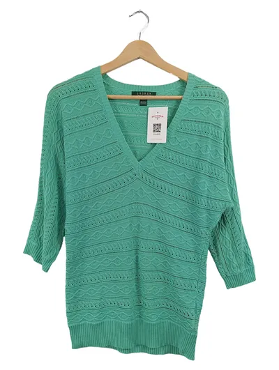 Lauren Ralph Lauren Damen Strickpullover Türkis Gr. XS Lochmuster
