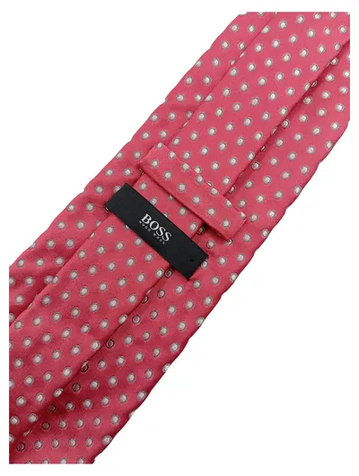 BOSS Krawatte Herren Rosa Gepunktet Business 150x9 cm