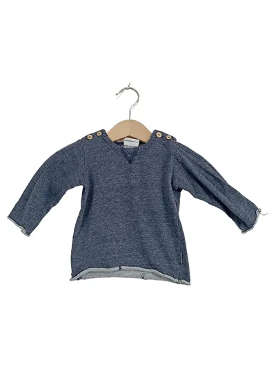 Hust & Claire Baby Pullover Gr. 68 Blau Meliert Langarm 6M