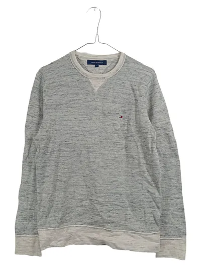 Tommy Hilfiger Pullover Herren Gr. S Grau Meliert Sweatshirt Baumwolle