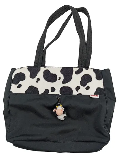 NICI Henkeltasche Kuhmuster Schwarz Weiß Kuh Anhänger Shopper 35x28cm