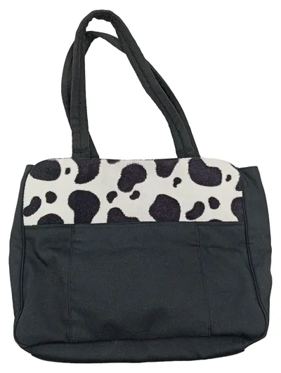 NICI Henkeltasche Kuhmuster Schwarz Weiß Kuh Anhänger Shopper 35x28cm