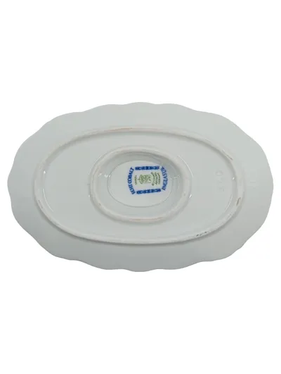 Schumann Arzberg Sauciere mit Unterteller Echt Cobalt Porzellan Weiß Blau 20 cm