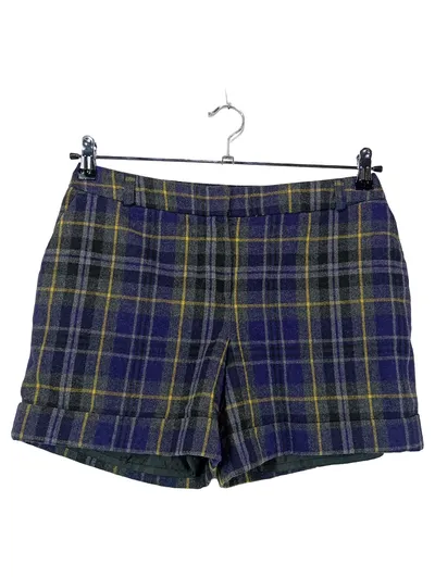 Grain de Malice Damen Shorts kariert Wolle Gr. 38 blau gelb Preppy