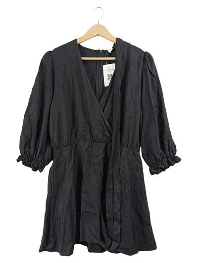 EDITED Damen Cocktailkleid Wickelkleid Schwarz Gr. 38 M Lyocell