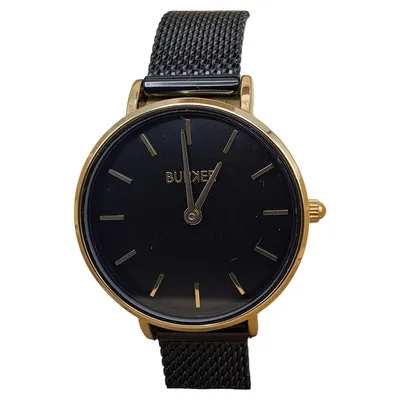 BURKER Armbanduhr Damen Schwarz Gold Minimalistisch Elegant Metall