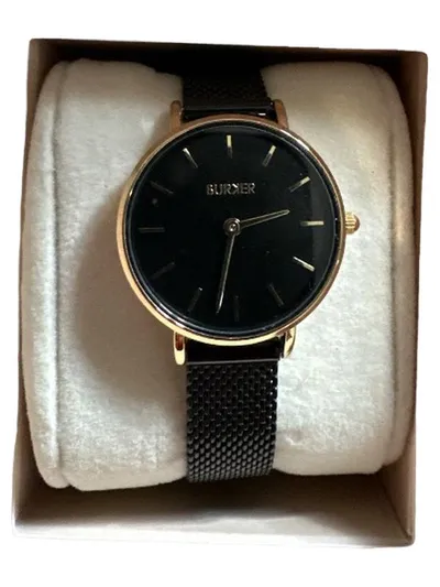 BURKER Armbanduhr Damen Schwarz Gold Minimalistisch Elegant Metall