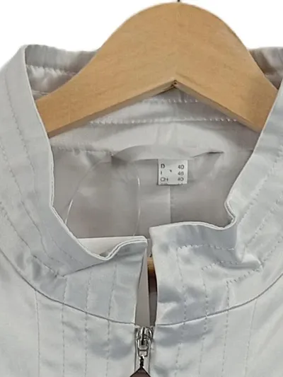 M. Asam Damen Leichte Jacke Silber Gr. 40 L Klassisch Reißverschluss