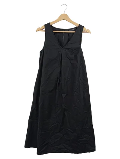 LCW Casual Damen Sommerkleid Schwarz V-Ausschnitt Ärmellos Gr. S