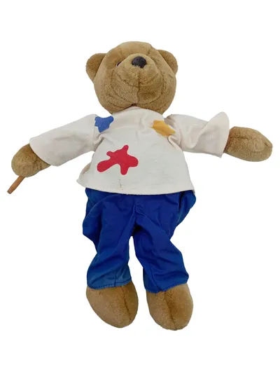 Breuninger Teddybär Plüschtier Kuscheltier Maler Outfit Braun 26cm