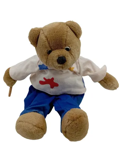 Breuninger Teddybär Plüschtier Kuscheltier Maler Outfit Braun 26cm