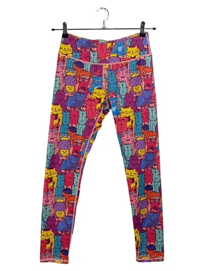 Dedoles Damen Leggings Katzenmuster Bunt Größe M 38 High Waist
